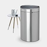 Brabantia Touch Bin avec seau intérieur plastique, Acier Mat, 40 L