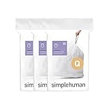simplehuman CW0264 code Q, sacs poubelle sur mesure, 3 x paquet de 20 (60 sacs), plastique blanc
