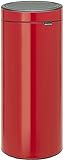 Brabantia - Poubelle Touch Bin Unie New, 30L - Rouge Passion