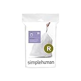 simplehuman CW0201 code R, sacs poubelle sur mesure, paquet de 20, plastique blanc