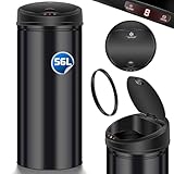 KESSER Poubelle à capteur ✓ Automatique ✓ Poubelle ✓ Poubelle ✓ Déchets | Acier Inoxydable | 56 L Noir